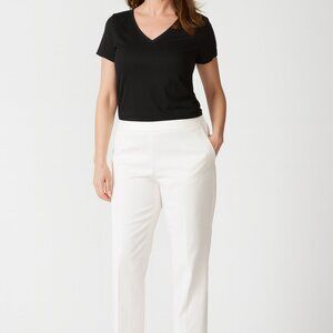 Kasper White Petite Dress Pants 14P | Side Zip | Flat Front | Like New